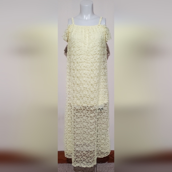 Us Angels Other - Blush by Us Angels Yellow Lace Dress